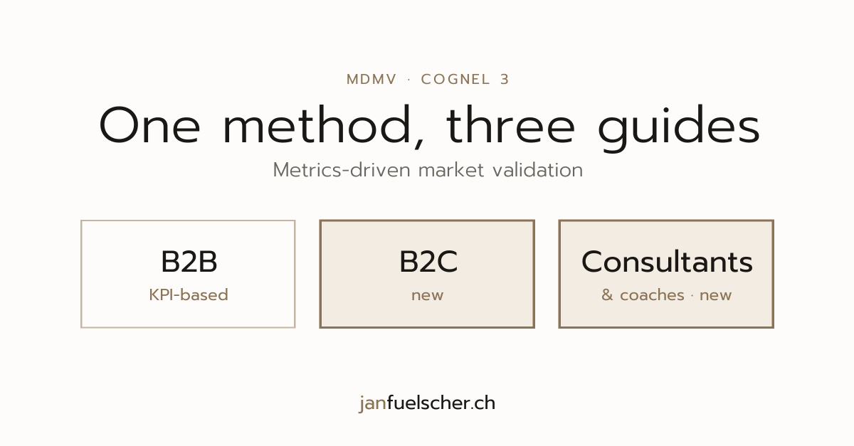 One method, three guides: MDMV for B2B, and new for B2C and for consultants and coaches